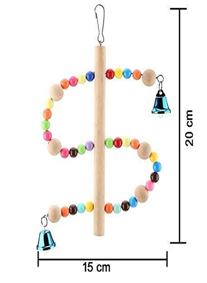 Western Era Playful Natural Wood Bead Swing Toy for Birds Parrots. (Pack of 2) - Image 4